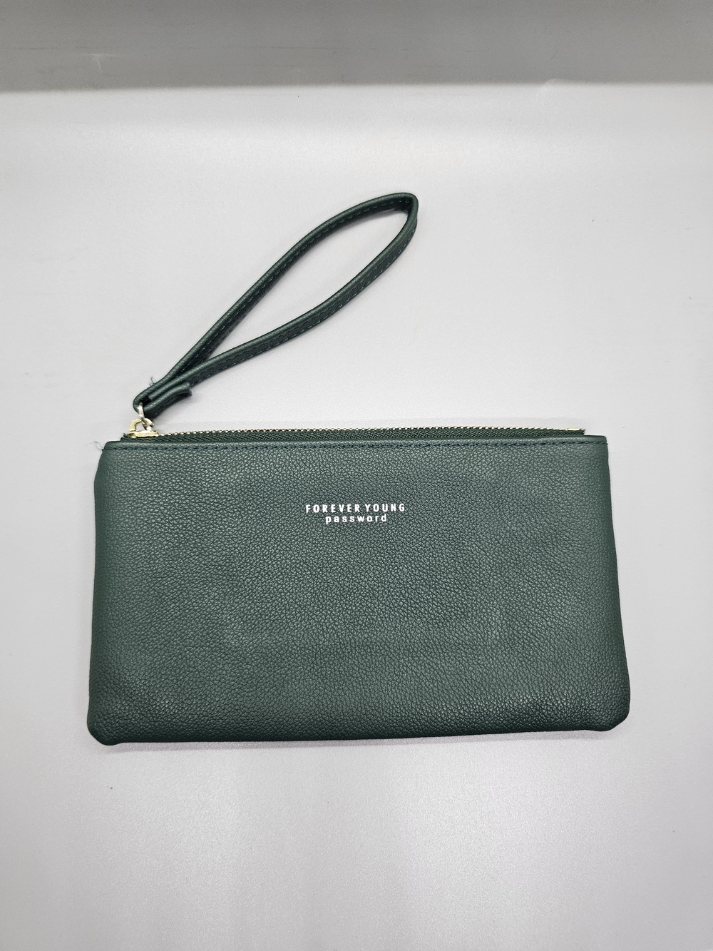 Forever Young Forest Green Pebble Wristlet Clutch
